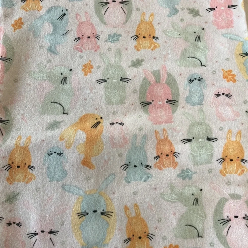 BUNNIES SWADDLE OR RECEIVING BLANKETS. BRAND NEW. EXTRA BIG. QUALITY FLANNEL